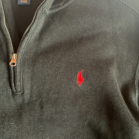 Vintage Polo Ralph Lauren Fleece Black Quarter Zip Polyester Jacket Pullover. - Picture 3 of 5